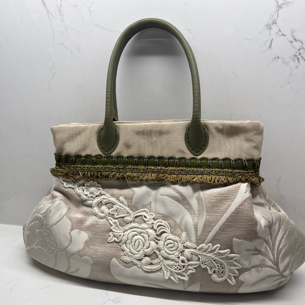 RARE VINTAGE handbag embroidered lace! Handmade, flowers, purse, shoulder bag - Picture 2 of 5